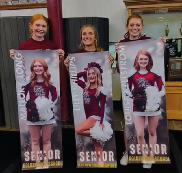 Team Captain presents her banner