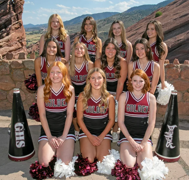 Vasity Cheerleaders posing for the official team picture